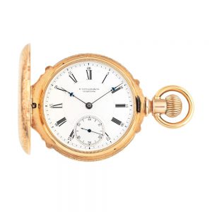 American 14 carat gold hunting cased pocket watch Circa 1890