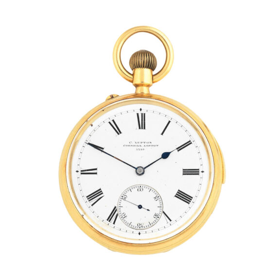 English 18k gold quarter repeating open faced lever Circa 1882