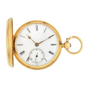 English 18 carat gold hunting cased lever watch Circa 1935