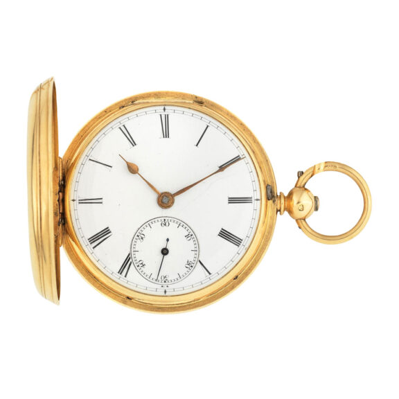 English 18 carat gold hunting cased lever watch Circa 1935