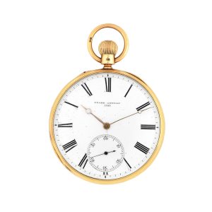English 18 carat gold open faced pocket watch Circa 1870