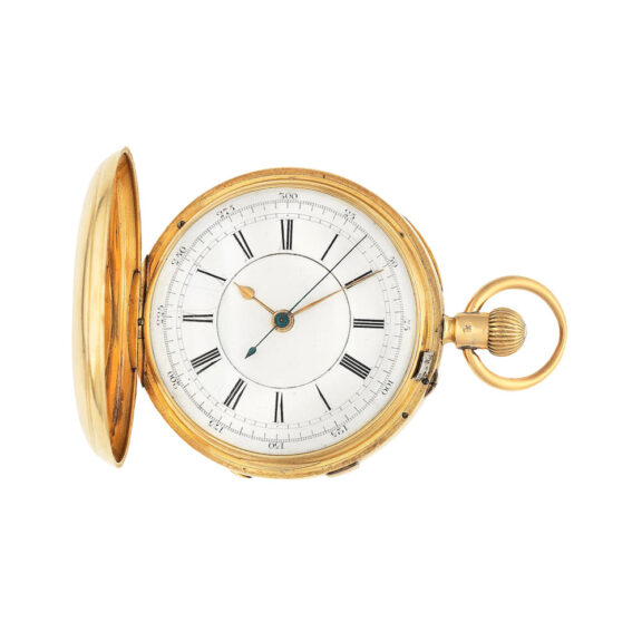 English 18k gold full hunter with stop/start seconds Circa 1899