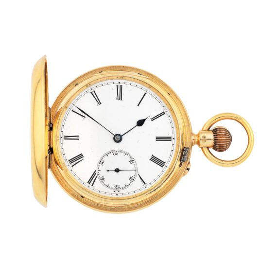 English 18 carat gold hunting cased lever watch Circa 1899