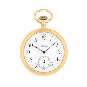 Swiss 18 carat gold open faced lever pocket watch Circa 1900