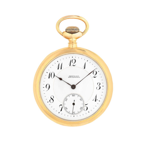 Swiss 18 carat gold open faced lever pocket watch Circa 1900
