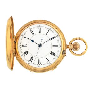 English 18k gold full hunter with stop/start seconds Circa 1903