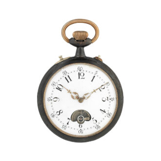 Large French gunmetal open faced musical watch Circa 1910