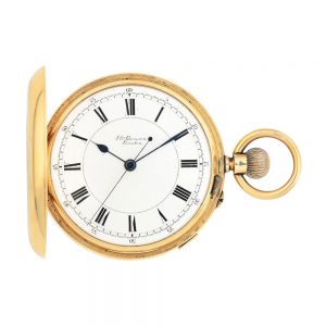 English 18 carat gold hunting cased lever watch Circa 1901