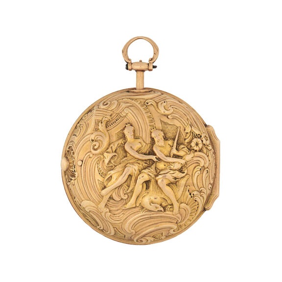 English gold pair cased repoussé verge watch Circa 1750 English gold pair cased repoussé verge watch Circa 1750