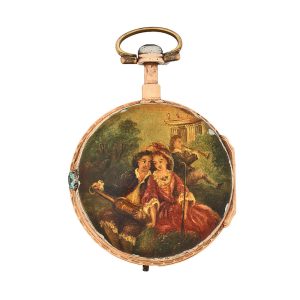 French gilt-metal open faced quarter repeater Circa 1770