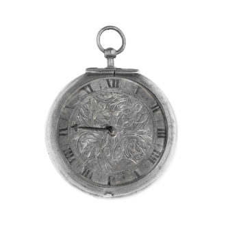 English silver pair cased watch with shagreen case Circa 1690