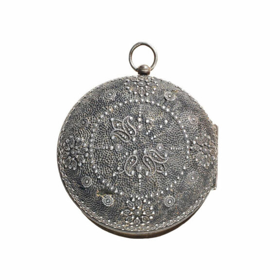 English silver pair cased watch with shagreen case Circa 1670