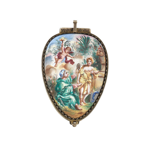 Gilt-metal and enamel pendant pocket watch Circa 1890