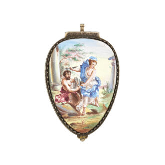 Gilt-metal and enamel pendant pocket watch Circa 1890