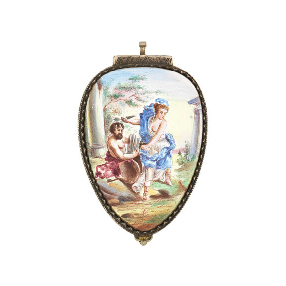 Gilt-metal and enamel pendant pocket watch Circa 1890 Gilt-metal and enamel pendant pocket watch Circa 1890