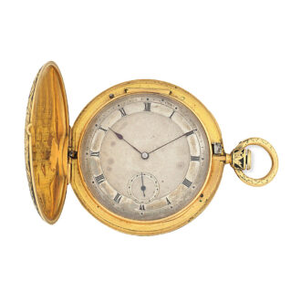 Swiss gold and enamel hunting cased pocket watch Circa 1830