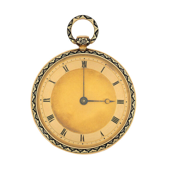 Swiss gold and enamel open faced repeating watch Circa 1800 Swiss gold and enamel open faced repeating watch Circa 1800