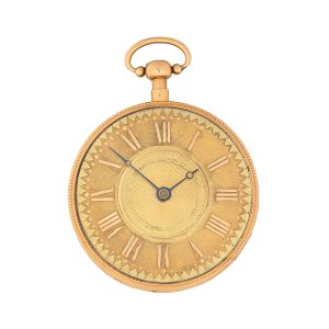 Swiss gold open faced musical repeating watch Circa 1810