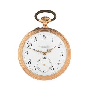 Swiss 14 carat gold open faced lever pocket watch Circa 1900