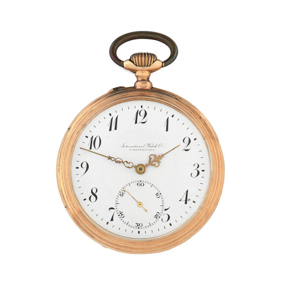 Swiss 14 carat gold open faced lever pocket watch Circa 1900