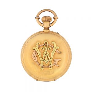 Swiss 18k gold hunting cased lever pocket watch Circa 1890