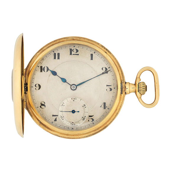 Swiss 18 carat gold half hunting cased lever watch Circa 1919