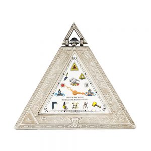 Swiss white metal triangular Masonic pocket watch Circa 1990