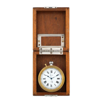 Swiss stainless steel open faced lever deck watch Circa 1940