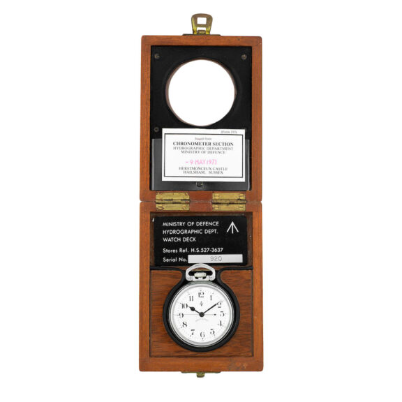 American white metal military navigational deck watch Circa American white metal military navigational deck watch Circa