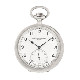Swiss keyless wind open faced deck pocket watch Circa 1940