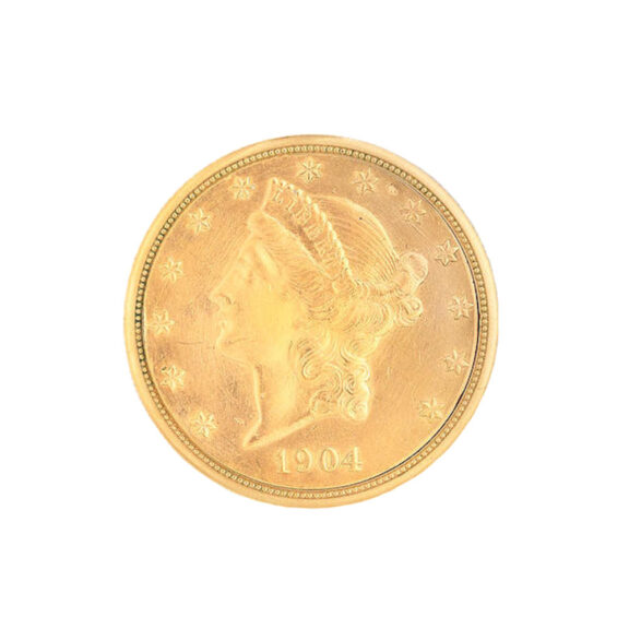 Swiss 18 carat gold U.S. twenty dollar coin watch Circa 1970 Swiss 18 carat gold U.S. twenty dollar coin watch Circa 1970
