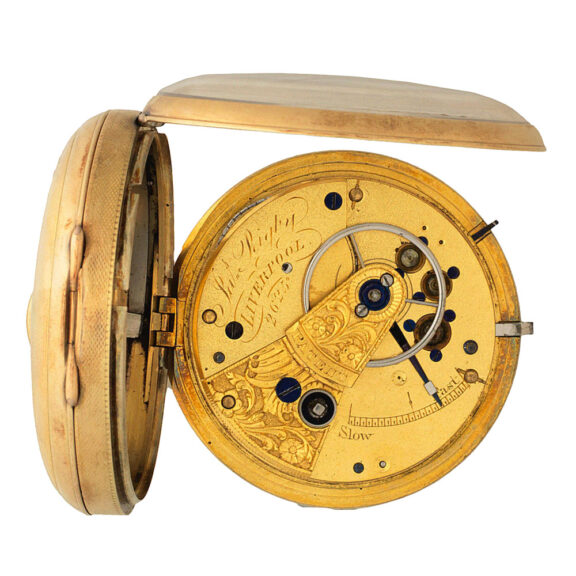 English 18k gold open faced lever pocket watch Circa 1832