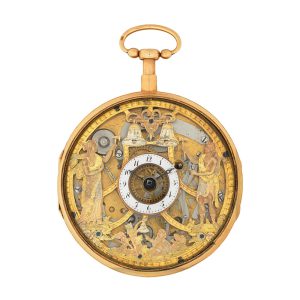 Gold quarter repeating automaton with jacquemart Circa 1810