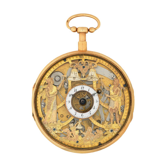 Gold quarter repeating automaton with jacquemart Circa 1810