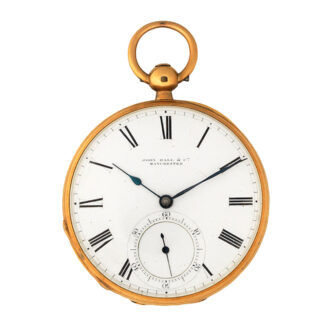 English 18k gold open faced lever pocket watch Circa 1868