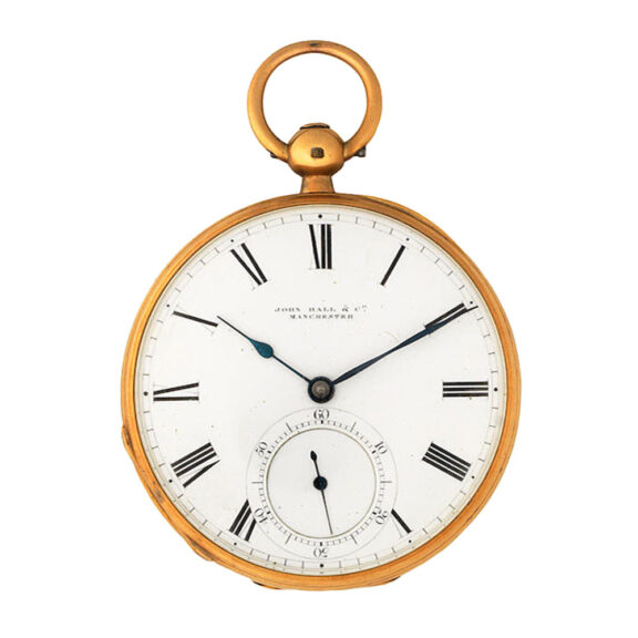 English 18k gold open faced lever pocket watch Circa 1868