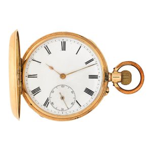 Swiss 14k gold hunting cased lever pocket watch Circa 1900