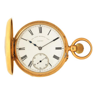 English gold half hunting cased lever pocket watch Circa 1892