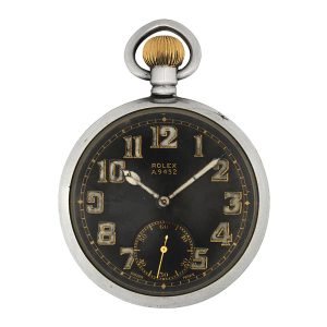 Swiss stainless steel open faced military watch Circa 1940