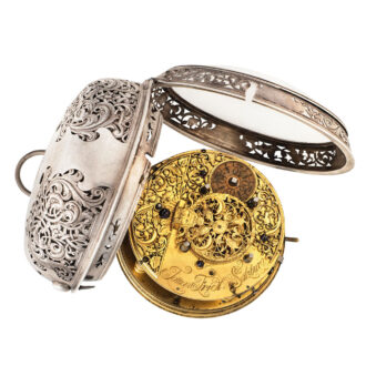 Austrian silver quarter striking watch with alarm Circa 1750