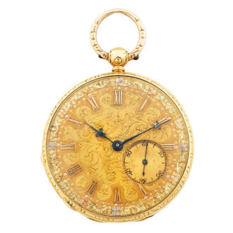 English 18k gold open faced lever pocket watch Circa 1839