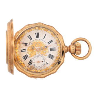 Swiss gold and enamel hunting cased lever watch Circa 1890