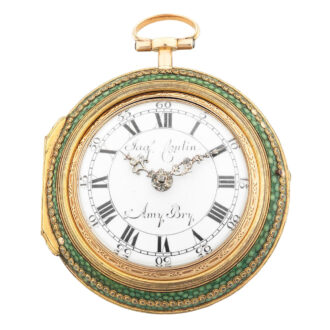 Swiss gold and enamel pair cased verge watch Circa 1790