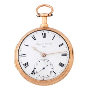 English gold open faced chronometer pocket watch Circa 1807