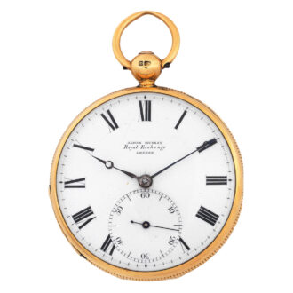 English 18k gold open faced duplex pocket watch Circa 1824