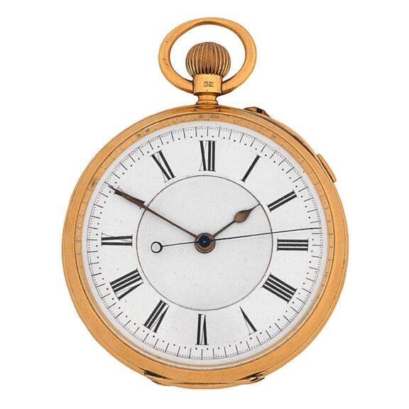 English 18k gold open faced lever pocket watch Circa 1895