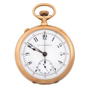 American 14 carat gold split second chronograph, circa 1890