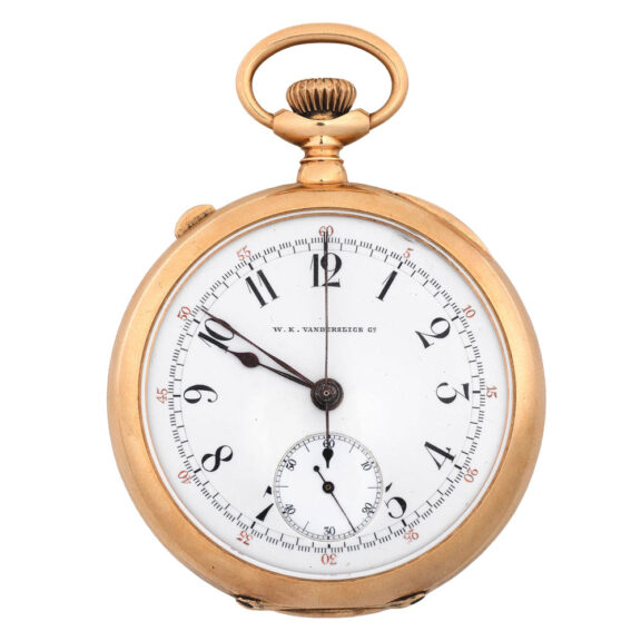 American 14 carat gold split second chronograph, circa 1890