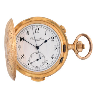 Swiss gold hunting cased repeating chronograph Circa 1900