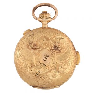 Swiss gold hunting cased repeating chronograph Circa 1900